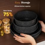 SODAY Non-Stick Cookware Set with Removable Handles