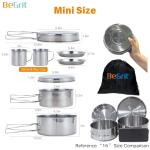 Compact 8-Piece Camping Cookware Set for Hiking
