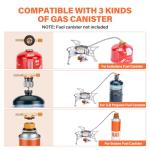 WADEO Windproof 3900W Camping Stove with Piezo Ignition