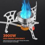 WADEO Windproof 3900W Camping Stove with Piezo Ignition