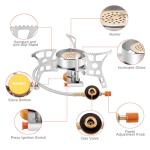 WADEO Windproof 3900W Camping Stove with Piezo Ignition