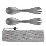 Titanium 2-in-1 Fork and Spoon Set for Camping