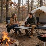Oversized Padded Camping Chair with Cup Holder