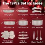 19-Piece Nonstick Ceramic Cookware Set for Camping