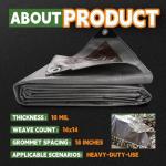 Heavy Duty Waterproof 6x8 Feet Tarp 3-Pack