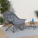 Oversize Black Sierra Plush Camping Chair with Cup Holders