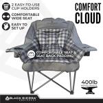 Oversize Black Sierra Plush Camping Chair with Cup Holders