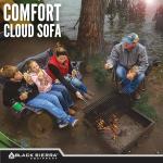 Oversize Black Sierra Plush Camping Chair with Cup Holders