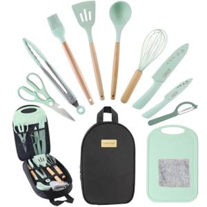 Silicone Camping Cooking Utensils Set - 12 Pieces