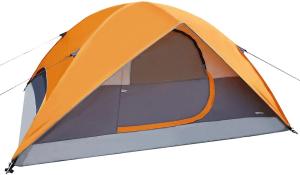 Amazon Basics 4-Person Dome Tent - Orange/Grey