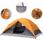 Amazon Basics 4-Person Dome Tent - Orange/Grey