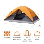 Amazon Basics 4-Person Dome Tent - Orange/Grey