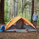 Amazon Basics 4-Person Dome Tent - Orange/Grey