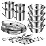 29-Piece Stainless Steel Camping Utensil Set