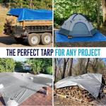 Versatile Blue/Silver Water and Tear Resistant Tarp