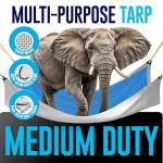 Versatile Blue/Silver Water and Tear Resistant Tarp