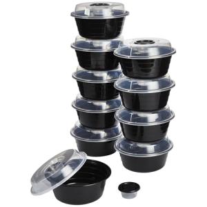 GoodCook BPA Free Meal Prep Bowls with Dressing Cups