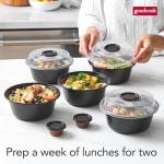 GoodCook BPA Free Meal Prep Bowls with Dressing Cups