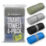 4-Pack Quick Dry Microfiber Towels for Camping