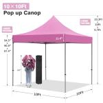 10'x10' Pop-Up Canopy Tent for Events - Pink