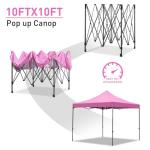 10'x10' Pop-Up Canopy Tent for Events - Pink