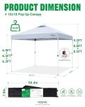 10x10 Instant Pop Up Canopy Tent with Weights