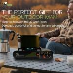 Portable Butane Camping Stove with Windshield - 9,500 BTU