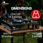 Portable Butane Camping Stove with Windshield - 9,500 BTU