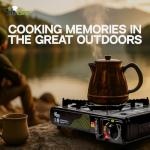 Portable Butane Camping Stove with Windshield - 9,500 BTU