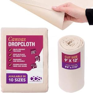 Versatile Canvas Drop Cloth - 9x12 Feet