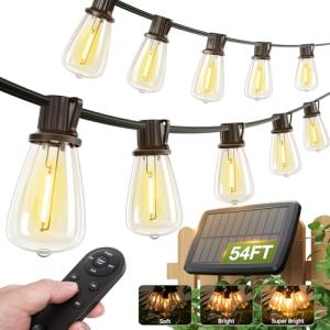 addlon 48FT Solar String Lights with LED Bulbs