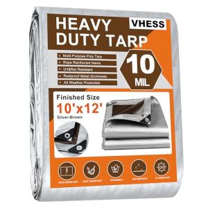Heavy Duty Waterproof Tarp 10' x 12