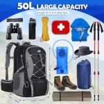 NUBILY 50L Waterproof Hiking Backpack with Rain Cover