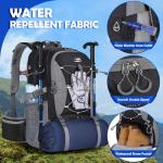 NUBILY 50L Waterproof Hiking Backpack with Rain Cover