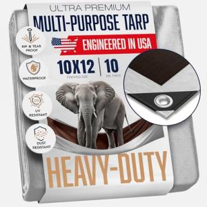 Heavy Duty Waterproof Tarp - 10x12 Feet