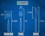 Clear Disposable Cutlery Set, 360 Pieces