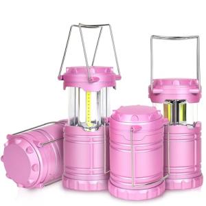 4-Pack LED Pink Camping Lanterns for Outdoor Use