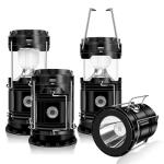 4-Pack Solar Camping Lanterns with USB Rechargeable Features