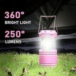 4-Pack LED Pink Camping Lanterns for Outdoor Use