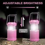 4-Pack LED Pink Camping Lanterns for Outdoor Use