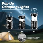 Lichamp Solar Lanterns - Rechargeable Camping Lights 4-Pack