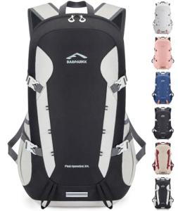 Lightweight 35L Travel and Hiking Backpack, Black-White