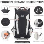 Lightweight 35L Travel and Hiking Backpack, Black-White