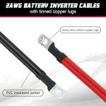 2 AWG Pure Copper Battery Inverter Cable Set