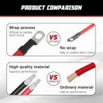 2 AWG Pure Copper Battery Inverter Cable Set