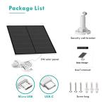 5W Solar Panel for Wireless Outdoor Cameras (2 Pack)
