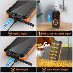 Portable 49800mAh Solar Power Bank with Cables