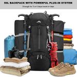 Loowoko 50L Waterproof Hiking Backpack with Rain Cover