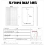25W Waterproof Monocrystalline Solar Panel for Charging
