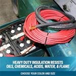 TEMCo 25 Ft Heavy Duty Copper Battery Cable